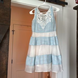 Blue and white cupcake style/fit and flare dress